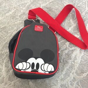 Disney Kids Black Bag with Red Strap and Trim featuring Mickey Mouse